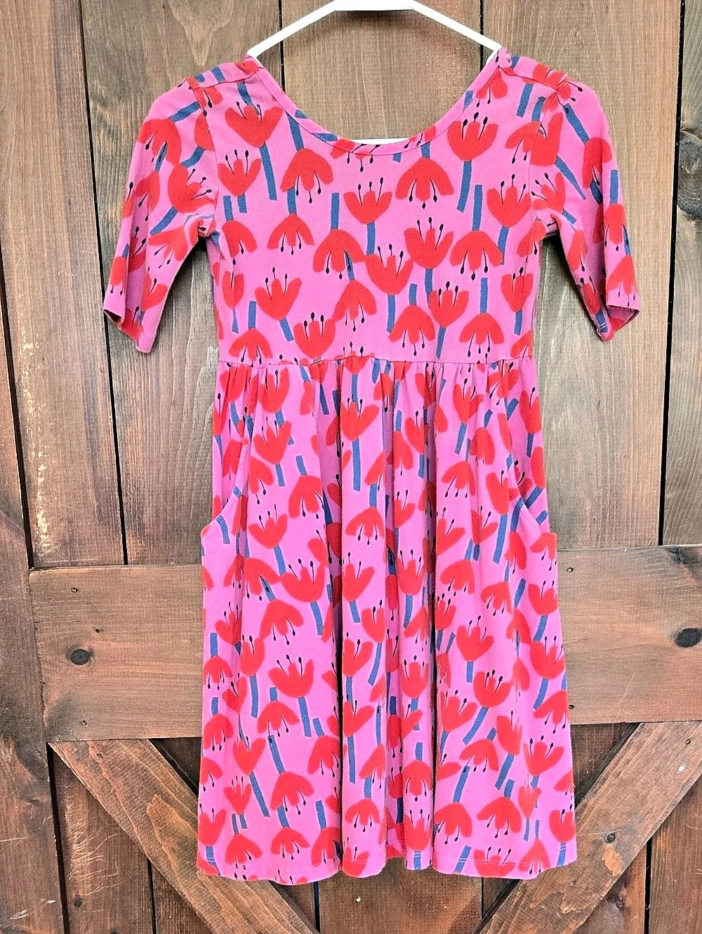 Hanna Andersson Floral Dress in Pink & Red Girls US 10